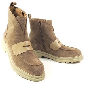 COLINI 🇮🇹 WOMEN'S BEIGE SOFT SUEDE COMFORT WINTER BOOTIE